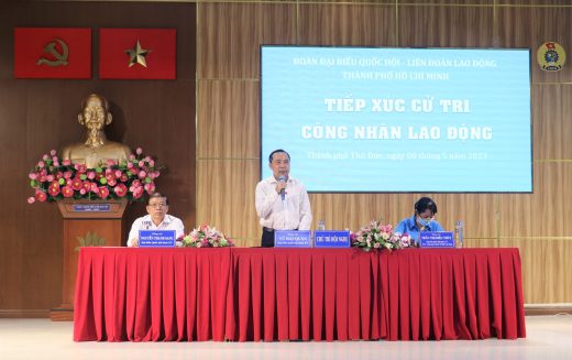 Hội nghị Đoàn Đại biểu Quốc hội tiếp xúc 150 cử tri công nhân lao động thành phố Thủ Đức Thành phố Hồ Chí Minh.